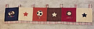 ALL SPORTS STARS baby or child's room corduroy TAB TOP window VALANCE by NoJo - Picture 1 of 4