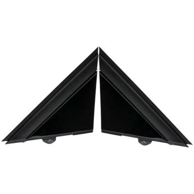 Left & Right Front View Mirror Triangle Plates for 2012-19 FIAT 500 Glossy Black - Image 1 of 4