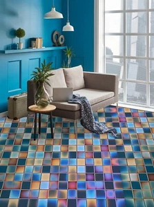 3D Blue Mosaic G6554 Floor WallPaper Murals Wall Print Decal AJ Coco 2024 - Picture 1 of 5