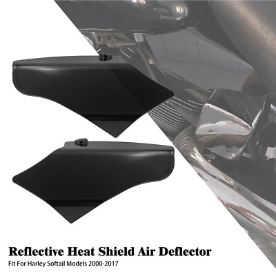Air Deflectors Black Saddle Heat Shield Kit Fits For Harley Softail 2000-2017 - Image 1 of 4