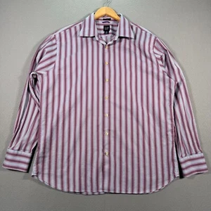 Vintage Gap Fitted Premium Button Up Shirt Mens XL 17-17.5 Pink Striped 2005 Y2K - Picture 1 of 9