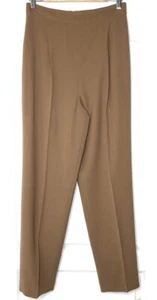 OSCAR de la RENTA camel hellbraun Wolle plissiert Anzughose Reißverschluss hinten Hose 12 US = L - Bild 1 von 5
