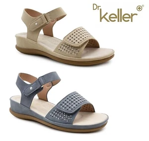 Dr Keller Womens Sandals Ladies Low Wedge Slingback Summer Dress Shoes Size - Picture 1 of 9