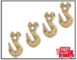 1/4"" Clevis Grab Hooks (4 Pack) Heavy Duty Chain Hook for 1/4 Inch Grade 70 - Picture 1 of 2