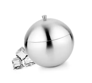 Double-Wall Stainless Steel Insulated Ice Bucket with Lid, 1500 ml, Spherical. - Picture 1 of 4
