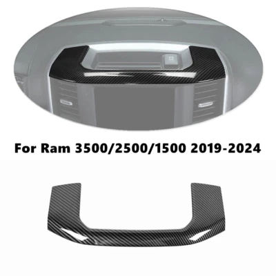 Para Dodge Ram 3500/2500/1500 2019-2024 tablero de carbono caja de almacenamiento panel cubierta embellecedor Foto 1 de 4