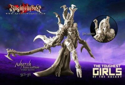 Raging Heroes Void Elves Asharah Female Commander 28mm Sci Fi - Image 1 of 3