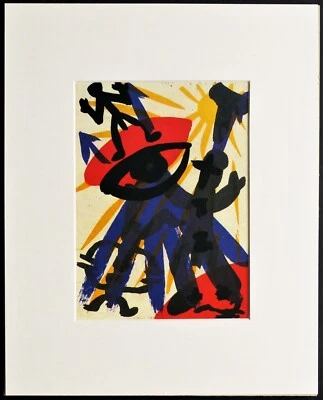 A.R. PENK - Farbige Druckgrafik " LYRIK " von 1993 im Passepartout - Bild 1 von 2