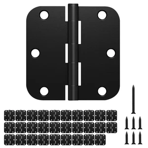 Confezione 30 Cerniere per Porta Arrotondate Nere Opache 3,5 Pollici 5/8" Raggio Interno 3 1/2 I... - Foto 1 di 6