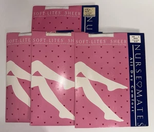 NURSE MATES SOFT LITES TRANSPARENTE STRUMPFHOSE WEISS GRÖSSE B ODER C #81501 NEU VINTAGE - Bild 1 von 1