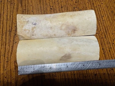 HERMOSO MATERIAL DE MANGO DE CUCHILLO DE HUESO NATURAL ESCALAS EN BLANCO Foto 1 de 4