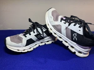On Running Women's Black White Purple Cloudrunner Athletic Shoes US Size 6 READ - Picture 1 of 11