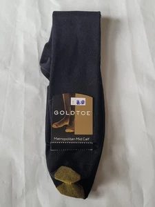 Gold Toe Mens Metropolitan Nylon Dress Socks - Shoe Size 6 - 12.5 Black NWT - Picture 1 of 3
