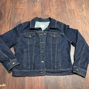 Chaqueta vaquera para mujer Old Navy bolsillos lavados oscuros 100 % algodón XL - Imagen 1 de 6