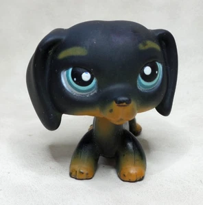 LITTLEST PET SHOP PETSHOP LPS #325 HASBRO HUND DOG DACKEL SCHWARZ BLAUE AUGEN G2 - Bild 1 von 5