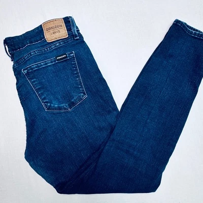 Pantalones de mezclilla ajustados Levi’s Denizen 29x30 tiro medio lavado oscuro Foto 1 de 4