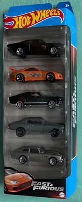 Hot Wheels Fast & Furious упаковка из 5 штук с зарядным устройством, Supra, Mustang, Chevelle, AM DB5 - Изображение 1 из 4