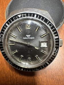 Vintage Waltham Skin Diver 17 Jewels Grey Sunburst Dial LÄUFT - WIE GELESEN! - Bild 1 von 14