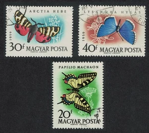 Hungary Butterflies and Moths 3v 1959 Canc SG#1612-1614 MI#1633-1635A - Picture 1 of 1