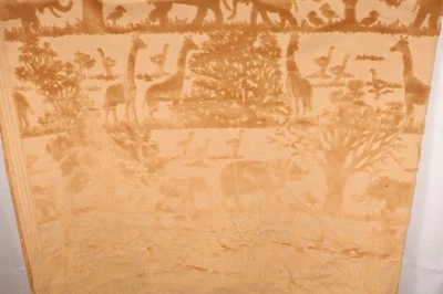 74"L x 56"W Unbranded Fabric Chenille with Raised Soft Pattern African Animals - Image 1 of 4