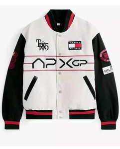 F1 Tommy Hilfiger APXGP Striped Letterman Racing Jacket free (shirt,balaclava) - Picture 1 of 8
