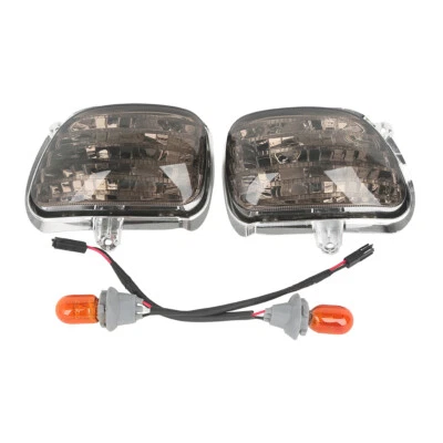 Smoked Front Turn Signal Lights Fit For Honda F6B 13-17 Goldwing GL1800 01-17 - Image 1 of 4