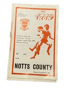 SCUNTHORPE UNITED V NOTTS COUNTY - LEAGUE 1ST RD, 1ST LEG - 12/8/1978 - Picture 1 of 1