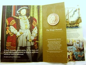 Großbritannien Henry VIII 5 Pound BU Münze 2009 mit Informationspaket! - KEINE RESERVIERUNG! - Bild 1 von 11