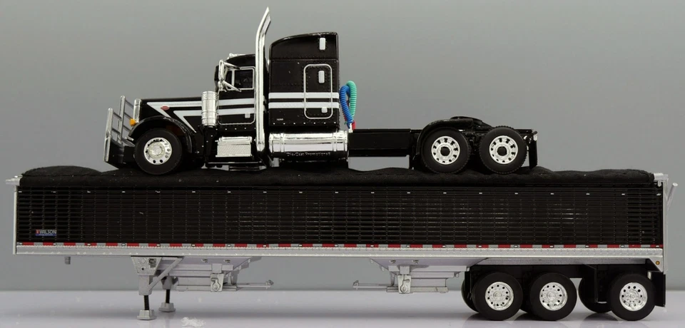 2025 DCP 1:64 *BLACK & WHITE* Peterbilt 379 63" Midroof w/WILSON GRAIN TRAILER - Image 1 of 1
