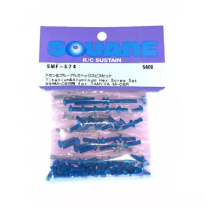 New Square Titanium & blue aluminum hex screw set for M-08R SMF-574 - Picture 1 of 1