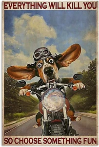 Dog Biker Iron On Transfer For T-Shirt + Other Light & Dark Fabrics #2 - Picture 1 of 4