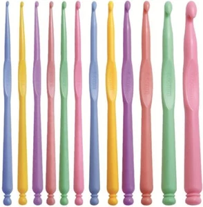 Ganchos de ganchillo agujas de ganchillo de plástico ergonómicas hágalo usted mismo hilo herramientas de tejido - Imagen 1 de 7