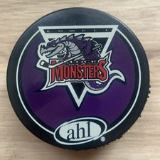 LOWELL LOCK MONSTERS AHL HOCKEY PUCK AMERICAN HOCKEY LEAGUE MADE IN SLOVAKIA
