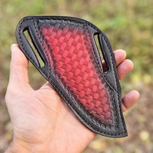 Custom Handmade Fix Blade Leather Knife Sheath two Shade Holster - Imagen 1 de 5