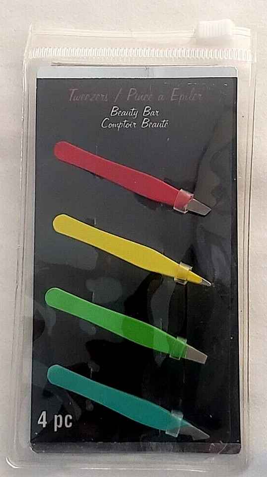 BEAUTY BAR Mini 4-Piece Multicolor Tweezer Set - Stainless Steel - Image 1 of 1