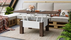 Design Couchtisch Tisch Oslo höhenverstellbar aufklappbar Esstisch - Bild 1 von 50
