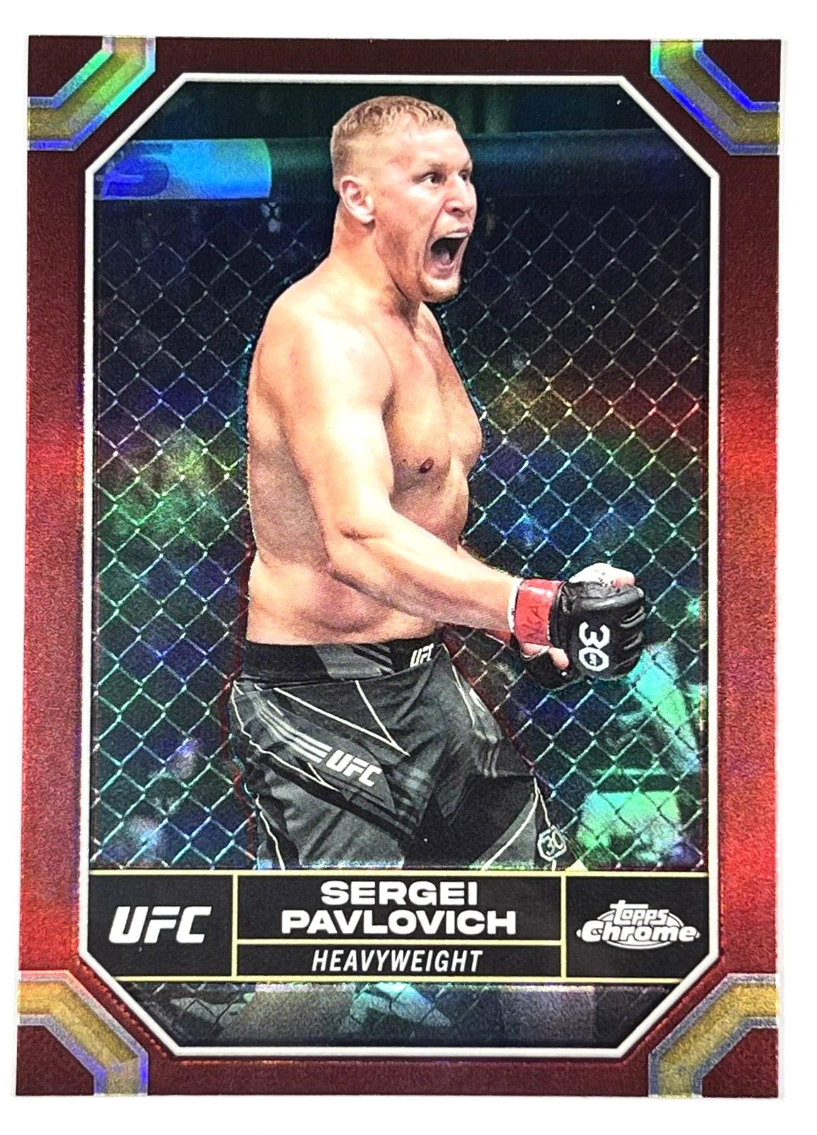 2024 Topps Chrome UFC Sergei Pavlovich Magenta Refractor No. 175