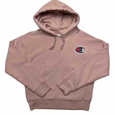 Suéter con capucha rosa Champion tejido inverso para mujer talla S pulóver pesado Foto 1 de 4