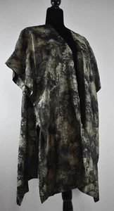 eskandar 0/S One Size Open Front Vest Jacket Floral Textured Oversized Lagenlook - Picture 1 of 21