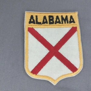 Alabama AL State Wappen 4" Souvenir Velour rot weiß aufbügeln Aufnäher - Bild 1 von 2