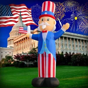 12FT Uncle Sam Patriotic Independence Day 4th of July Memorial Day Inflatable - Picture 1 of 6