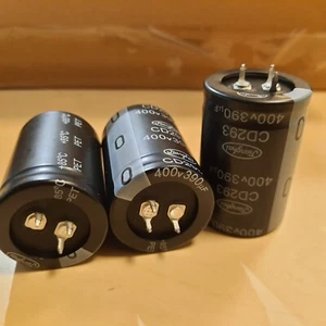 3 X Jianghai Capacitor CD293 400V 390uF 20% 30 x 45 Snap ELKO Kondensatoren New - Picture 1 of 3