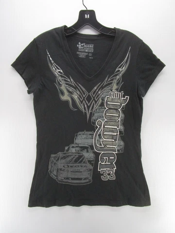 NASCAR Clint Bowyer Shirt Women Medium Black Chase Authentics 33 NASCAR Driver Cover