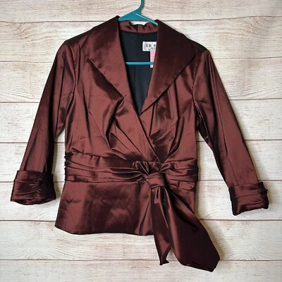 Blusa Top Para Mujer J.R. Nites Petites Caliendo Imitación Envoltura Formal 10P 10 P Foto 1 de 4