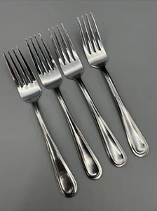 4 Towle DAVENPORT 7.25" Fork Stainless Bevel Edge Glossy Silverware Flatware - Picture 1 of 8