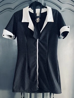 Leg Avenue Gangsta Girl Costume 83071 Black/White Medium - Image 1 of 2