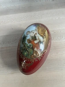 Vintage RS Prussia Victorian Courting Couple Egg Shape Trinket Dish - Picture 1 of 9