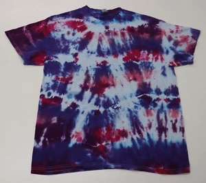 Tie Dye T-Shirt Adult L Purple Rain Tracks Gildan Heavy Cotton Short Sleeve - Picture 1 of 2