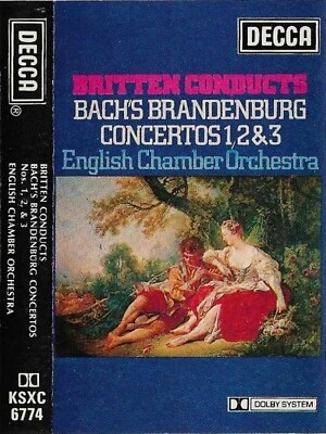 Bach Benjamin Britten Brandenburg Concertos 1, 2 & 3 CASSETTE ALBUM E.C.O - Image 1 of 4