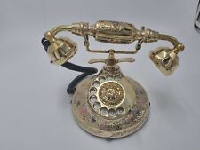 Beautiful Antique Nautical Solid Brass Rotary Dial Working Telephone table bench